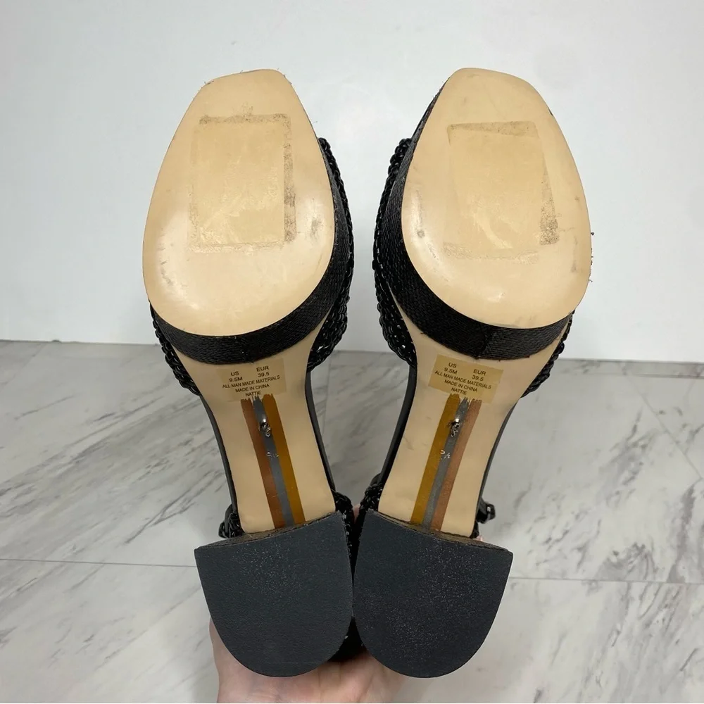 Sam Edelman Nattie Black Platform Heeled Sandal 9 1/2 M